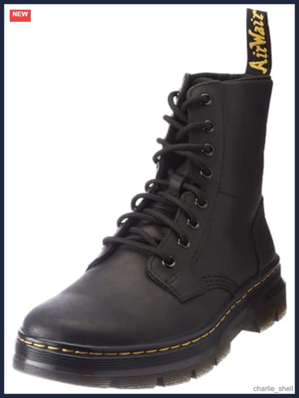 Dr. Martens Combs Leather 8 Eye Lace Up Ankle Boot Round Toe Work